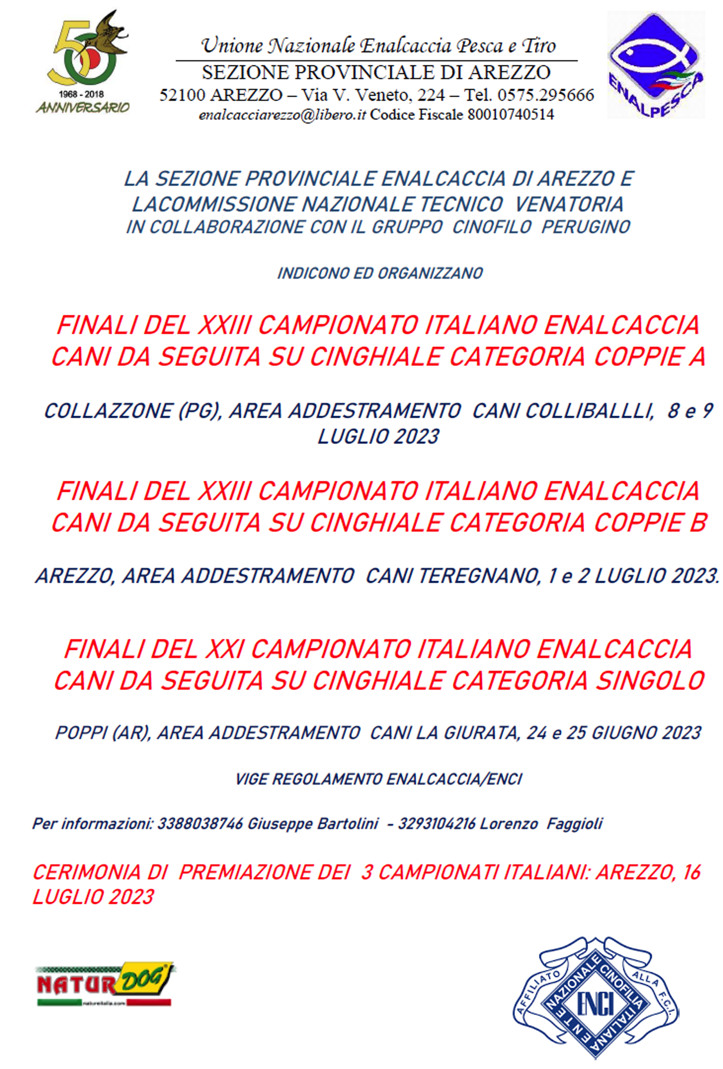 Finali Campionato Nazionale Enalcaccia per Cani da Seguita su Cinghiale - (8-9/07/2023)